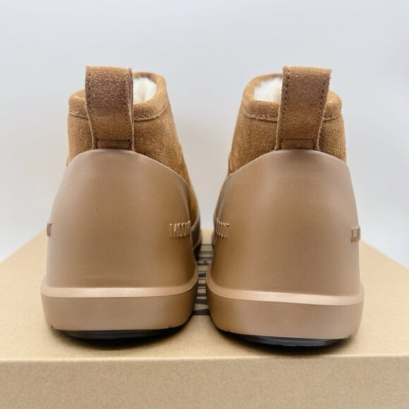 Moon Boot Luna Low Faux Shearling Lined Boots Platform Cognac Suede EU 38 US 7 - Picture 9 of 16
